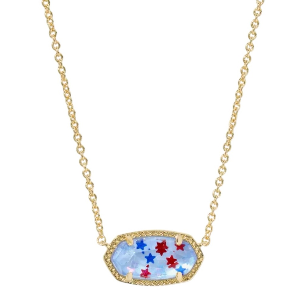 Kendra Scott Red White Blue Illusion Gold Necklace ♥️🇺🇸